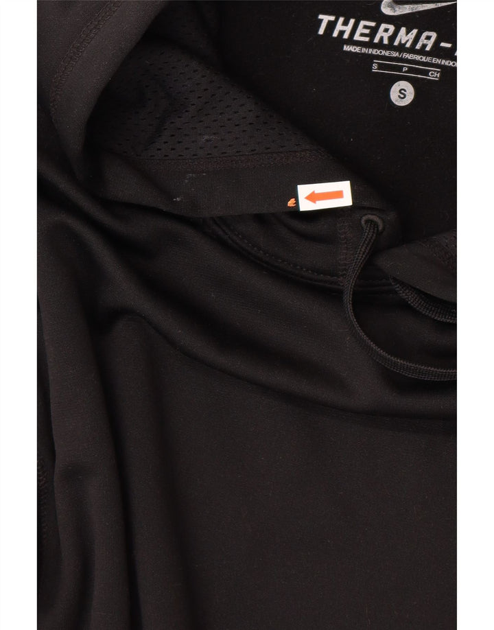 NIKE Mens Therma-Fit Hoodie Jumper Small Black Polyester