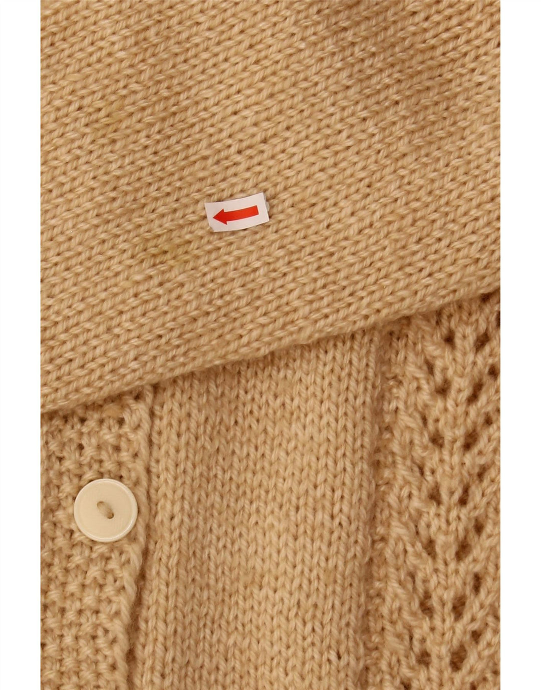 VINTAGE Womens Cardigan Sweater UK 16 Large Beige