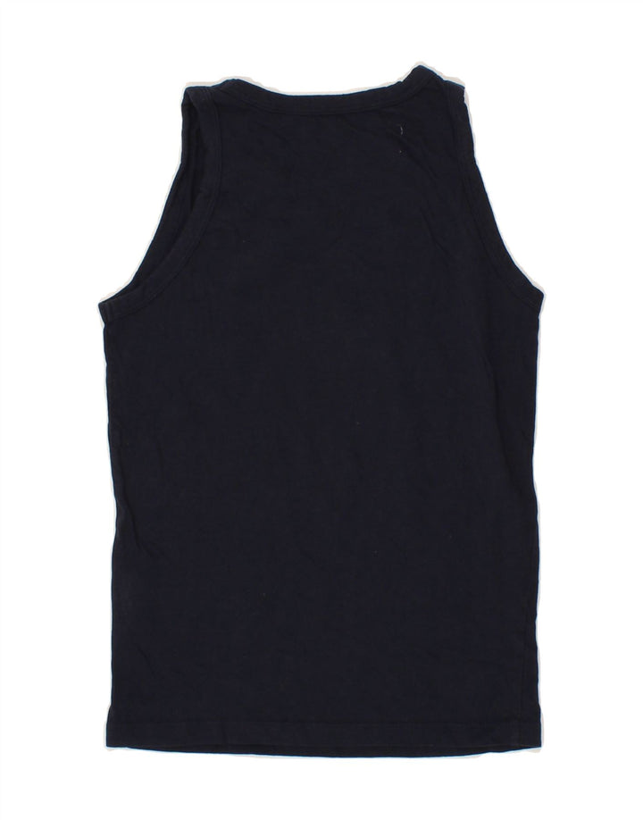 JACK & JONES Boys Graphic Vest Top 11-12 Years Navy Blue Cotton Vintage Jack & Jones and Second-Hand Jack & Jones from Messina Hembry 