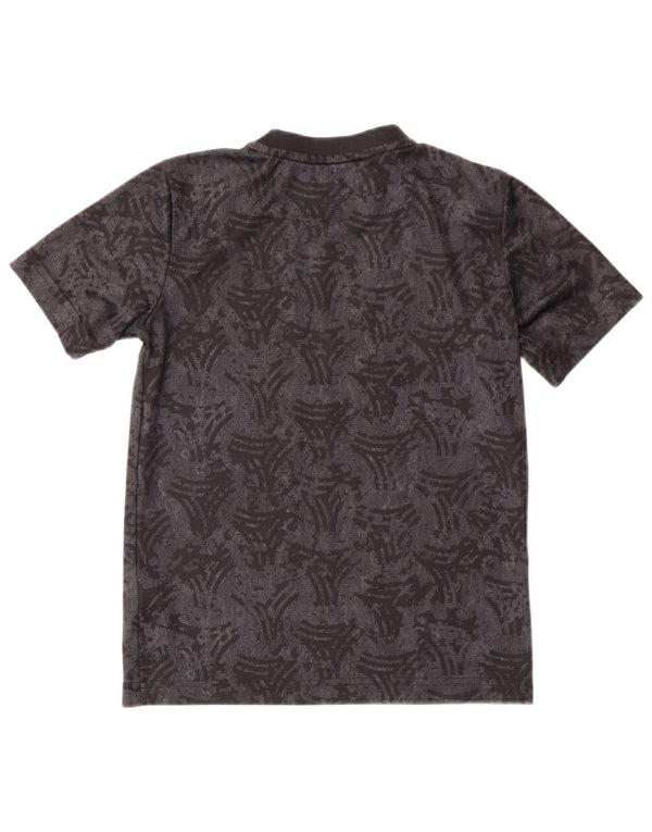 Adidas drenge grafisk t-shirt top 9-10 år sort geometrisk polyester