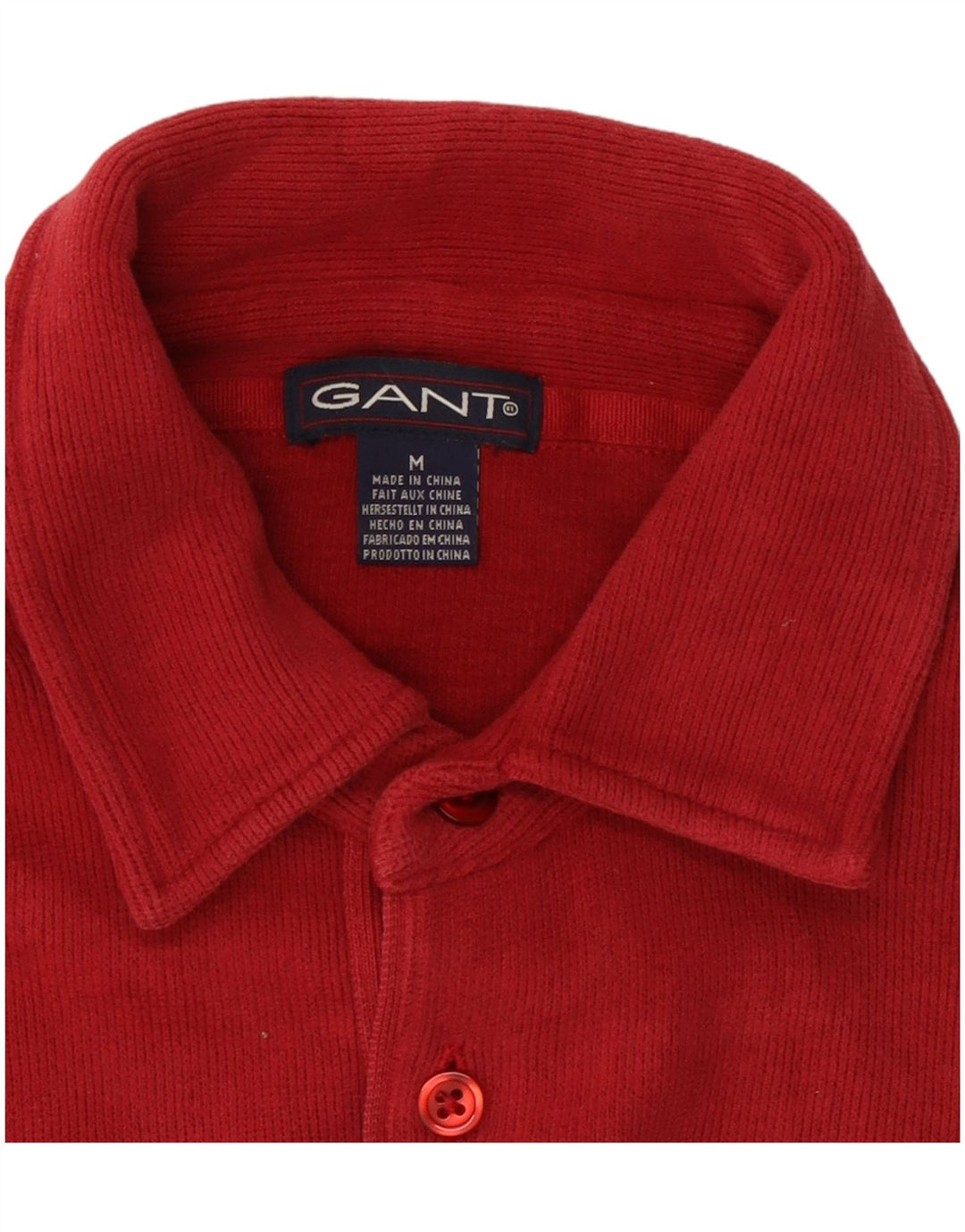 Gant Herre Polo Neck Jumper Sweater Medium Rød Bomuld