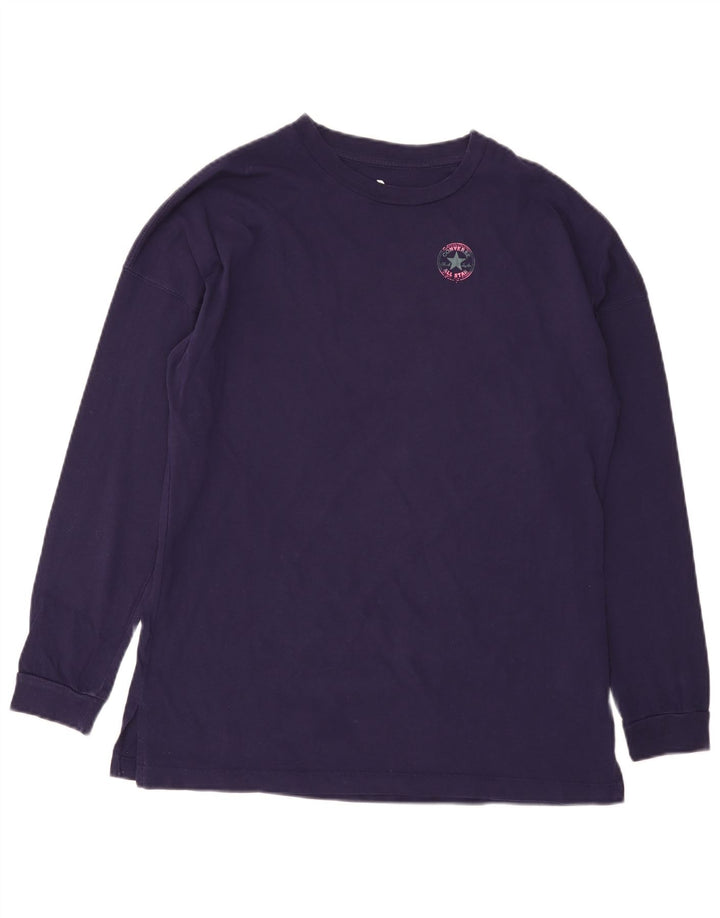 CONVERSE Dametop Langærmet UK 14 Medium Lilla Bomuld