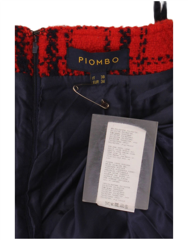 Piombo Dame Mini Nederdel IT 38 XS W26 Rødternet polyester