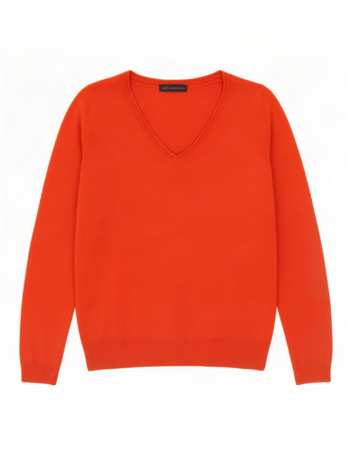 Marks & Spencer Dame V-hals sweater UK 10 Small Orange