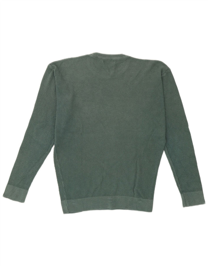 Zara Herre Loose Fit Jumper Sweater med rund hals lille grøn