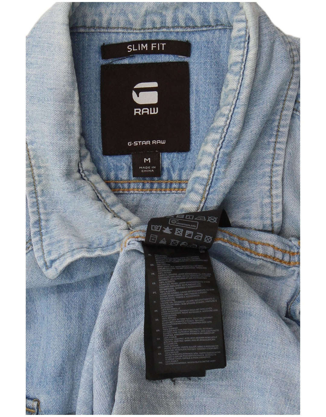 G-Star Herre Slim Fit Denim Shirt Medium Blue Bomuld