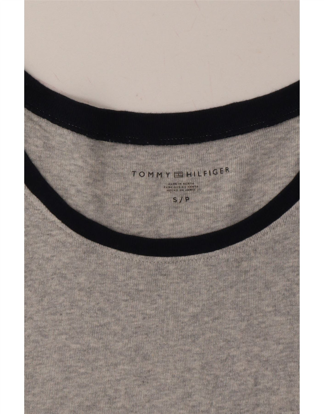 TOMMY HILFIGER Womens T-Shirt Top UK 8 Small Grey Cotton Vintage Tommy Hilfiger and Second-Hand Tommy Hilfiger from Messina Hembry 