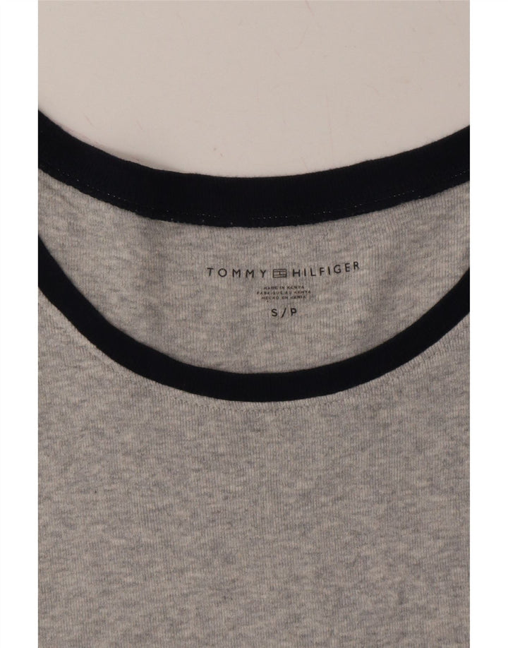 TOMMY HILFIGER Womens T-Shirt Top UK 8 Small Grey Cotton Vintage Tommy Hilfiger and Second-Hand Tommy Hilfiger from Messina Hembry 