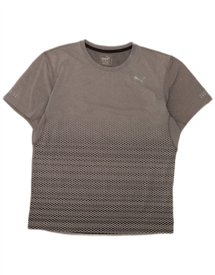 Puma herre T-shirt top mellemgrå plettet polyester