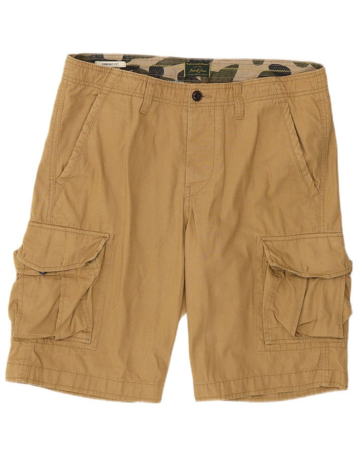 Jack & Jones Herre Comfort Fit Cargo Shorts Medium W32 Beige Bomuld
