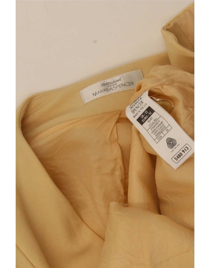 Marks & Spencer Dame 3-knaps blazerjakke UK 22 3XL Beige Viscose