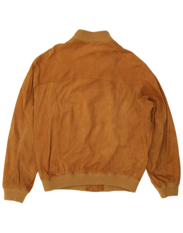 Vintage herre ruskind bomberjakke IT 56 3XL brunt læder