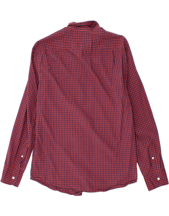 J. CREW Mens Slim Shirt Medium Red Check Cotton Vintage J. Crew and Second-Hand J. Crew from Messina Hembry 
