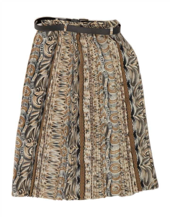 VINTAGE Womens Maxi Skirt W29 Medium Beige Geometric Polyester Vintage Vintage and Second-Hand Vintage from Messina Hembry 