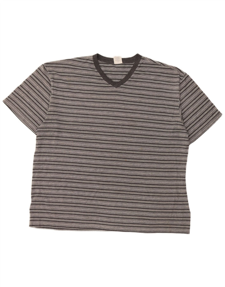CALVIN KLEIN Herre T-shirt Top Stor grå stribet bomuld