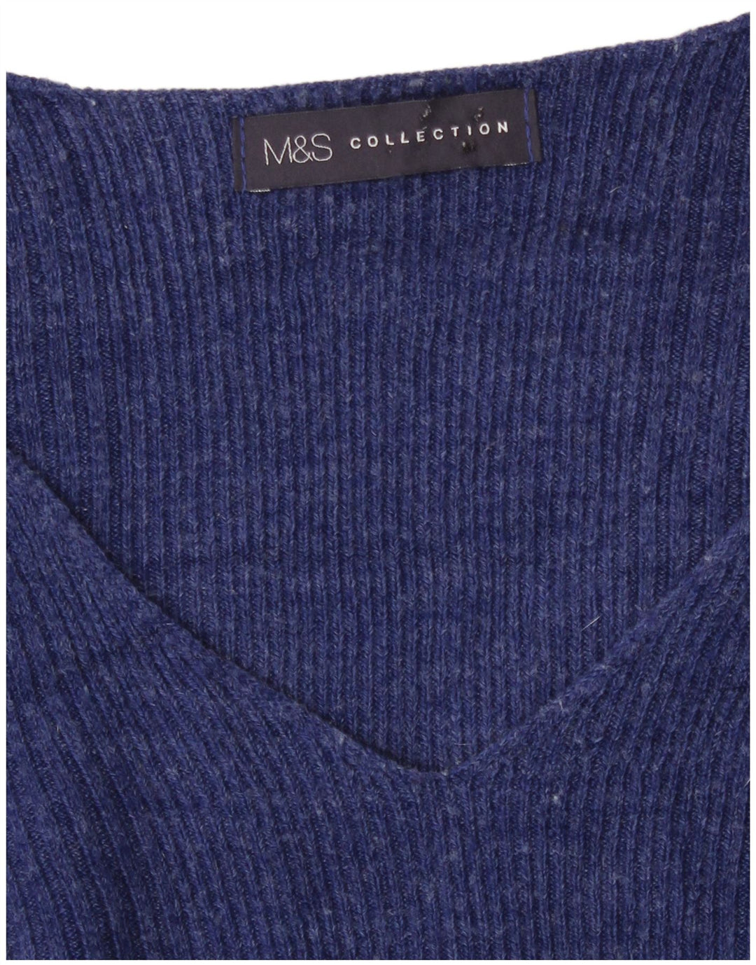 Marks & Spencer Dame V-hals sweater UK 14 Medium Blue Flecked