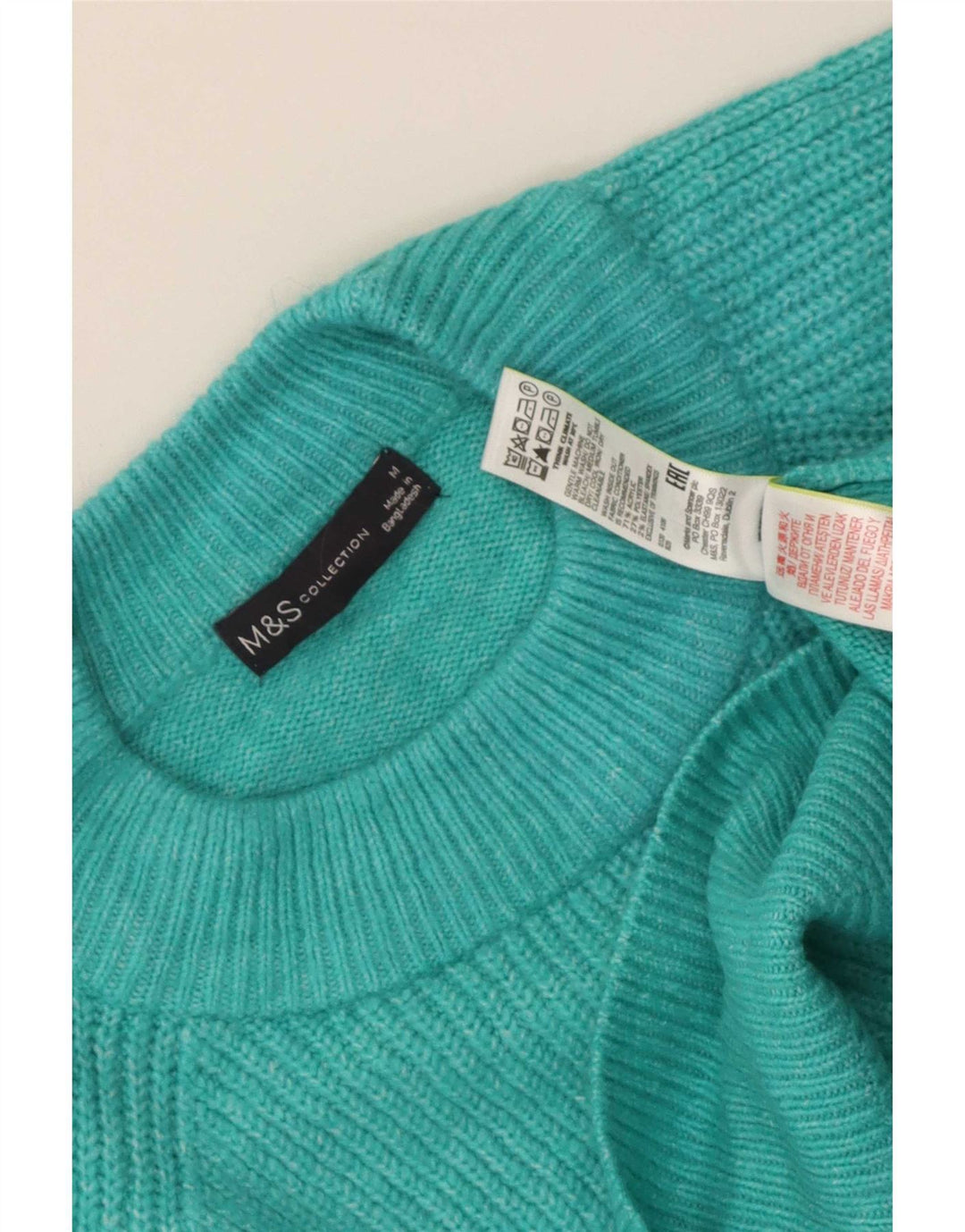 Marks & Spencer Dame sweater med rund hals DK 14 Medium Blue Acryl