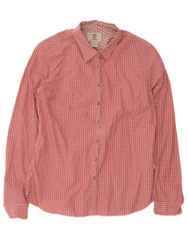 Timberland Slim Fit skjorte til kvinder EU 42 Large Red Gingham Cotton