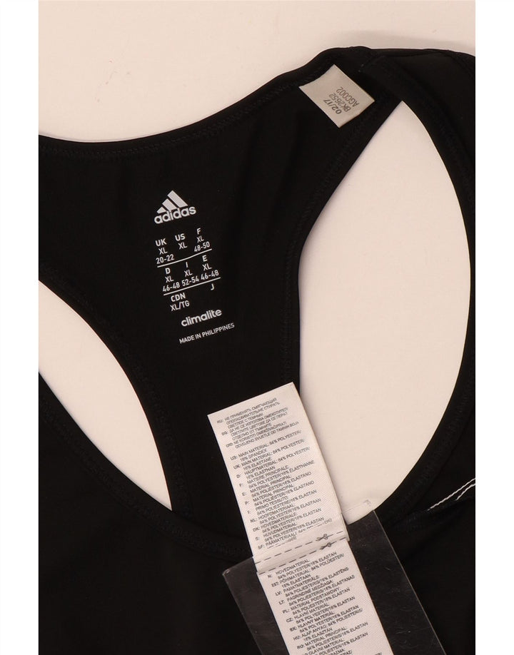 ADIDAS Dame Climalite Vest Top UK 20/22 XL Sort Polyester