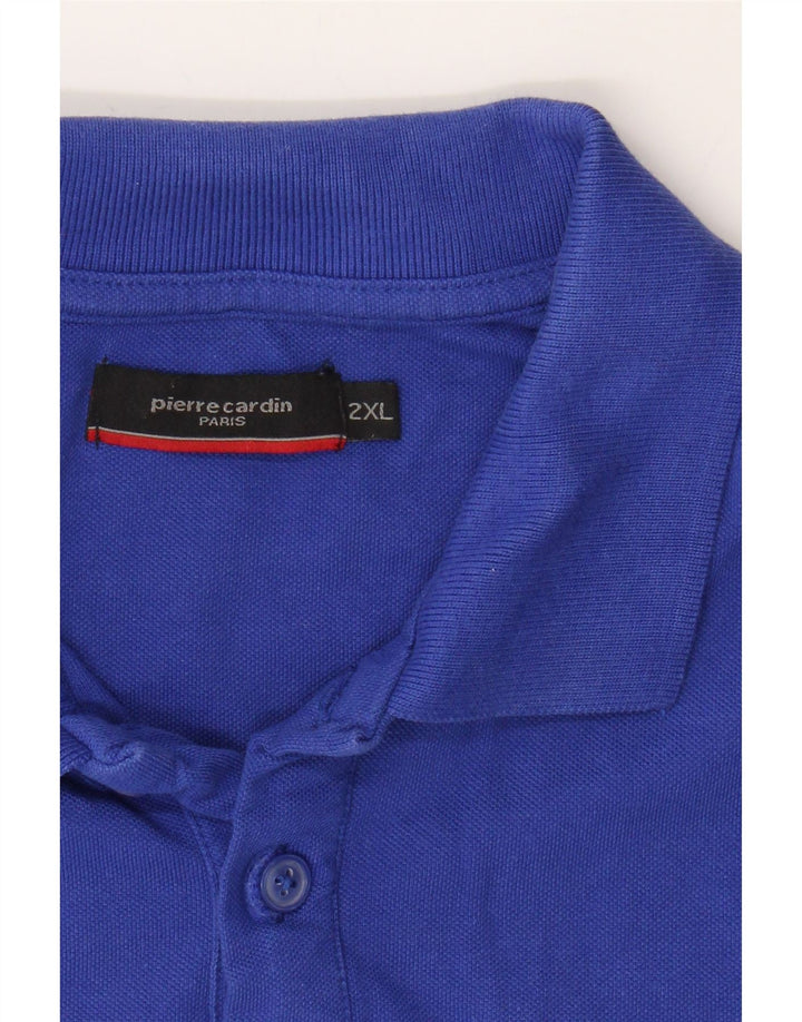 PIERRE CARDIN Mens Polo Shirt 2XL Blue Cotton Vintage Pierre Cardin and Second-Hand Pierre Cardin from Messina Hembry 