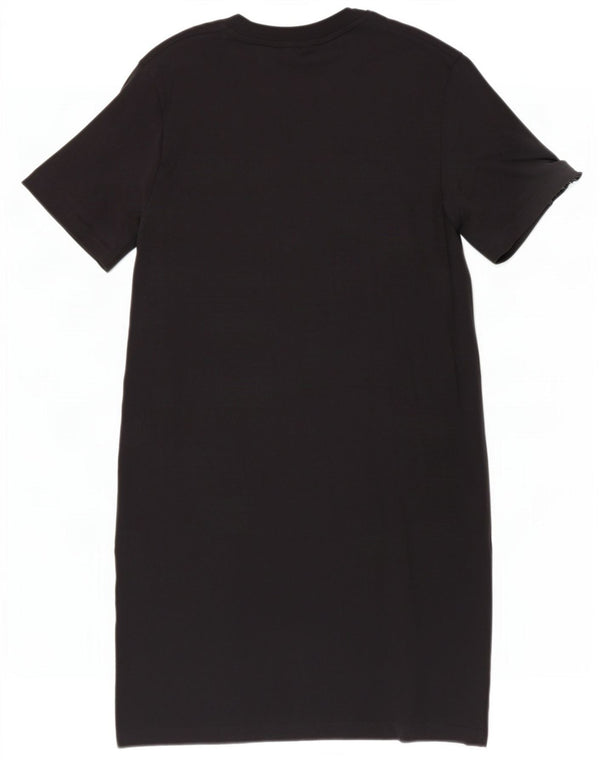 Adidas Womens T-Shirt Dress UK 8 Small Black Cotton