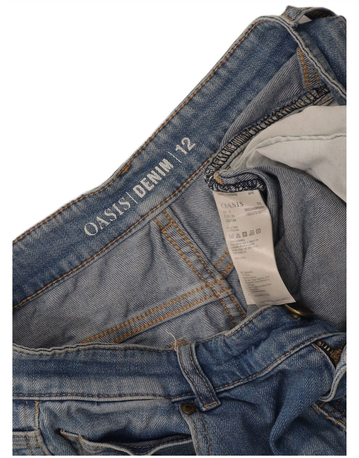 OASIS denimshorts til kvinder UK 12 Medium W32 Blå Bomuld