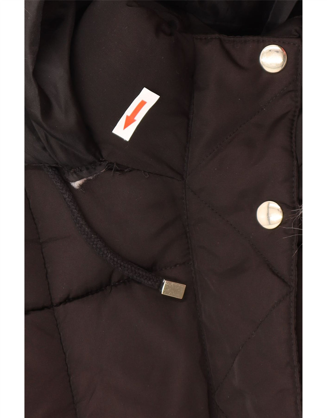 Topshop Dame Hætte Oversized Polstret Jakke UK 8 Small Black Polyester