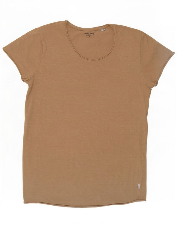 Jack & Jones Herre T-shirt Top Medium Beige Flecked Bomuld