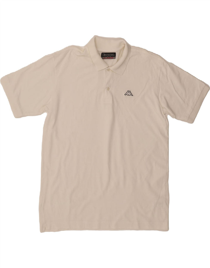 KAPPA Mens Polo Shirt XL White Cotton Vintage Kappa and Second-Hand Kappa from Messina Hembry 