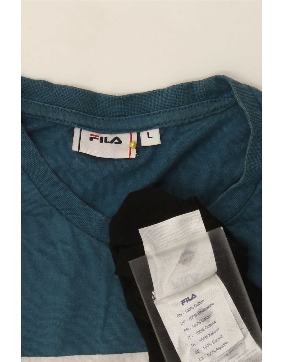Fila Herre grafisk T-shirt Top Stor flerfarvet Colourblock Bomuld