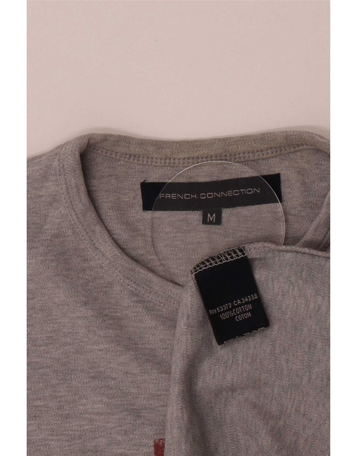 French Connection Herre grafisk T-shirt Top mellemgrå bomuld