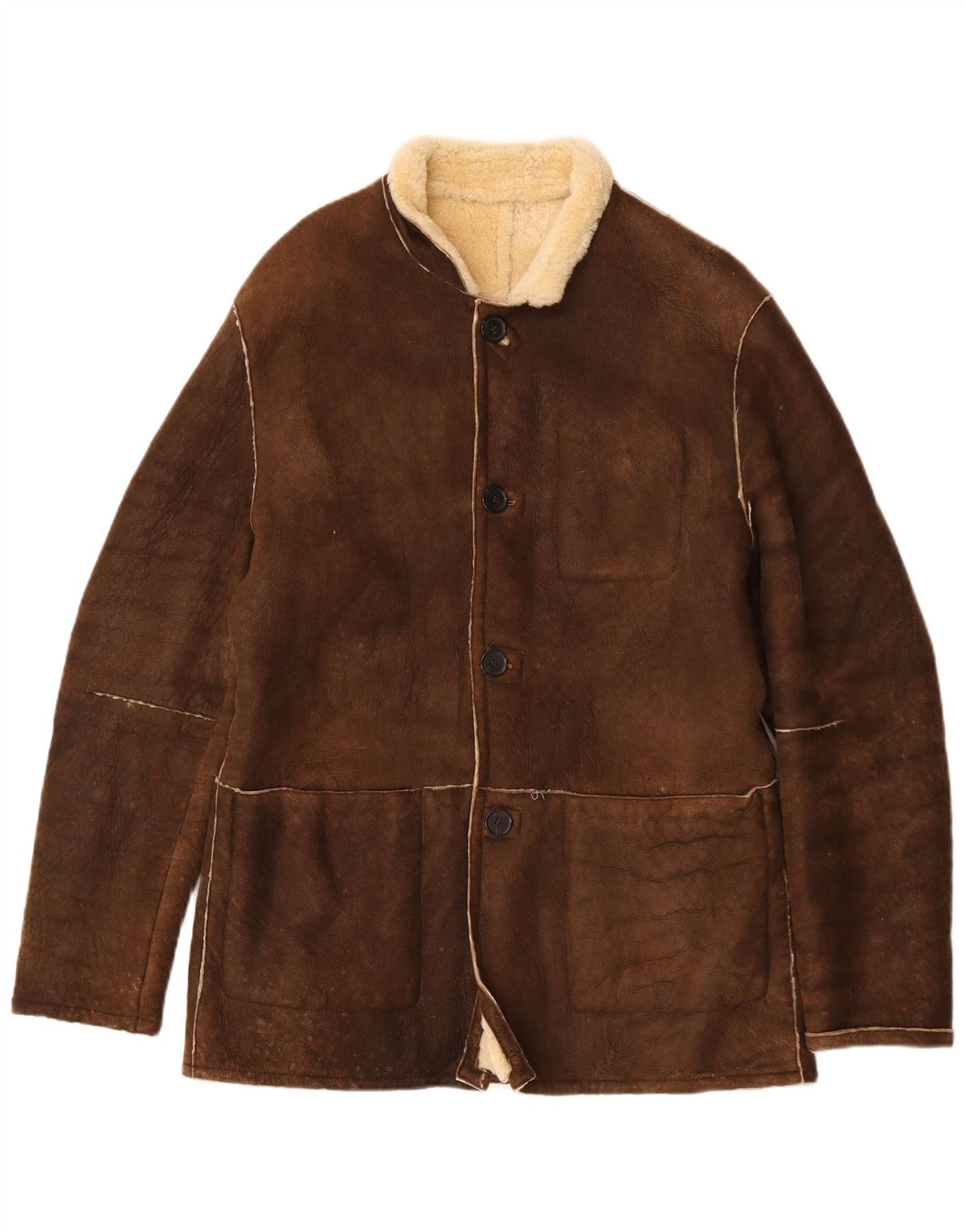 Grifoni Herre Shearling Jacket IT 50 Stor Brun