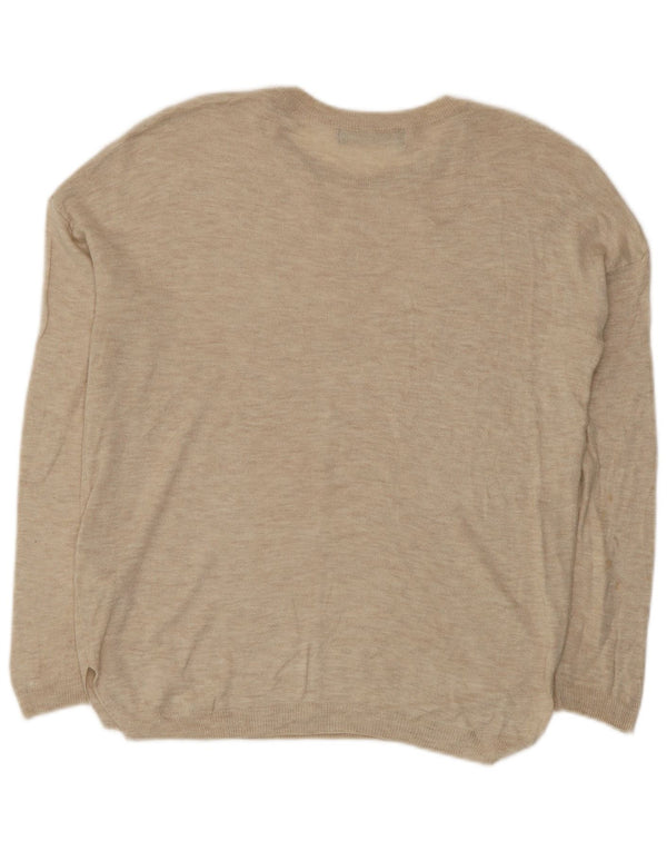 Marks & Spencer Dame sweater med rund hals DK 10 Small Beige Viscose