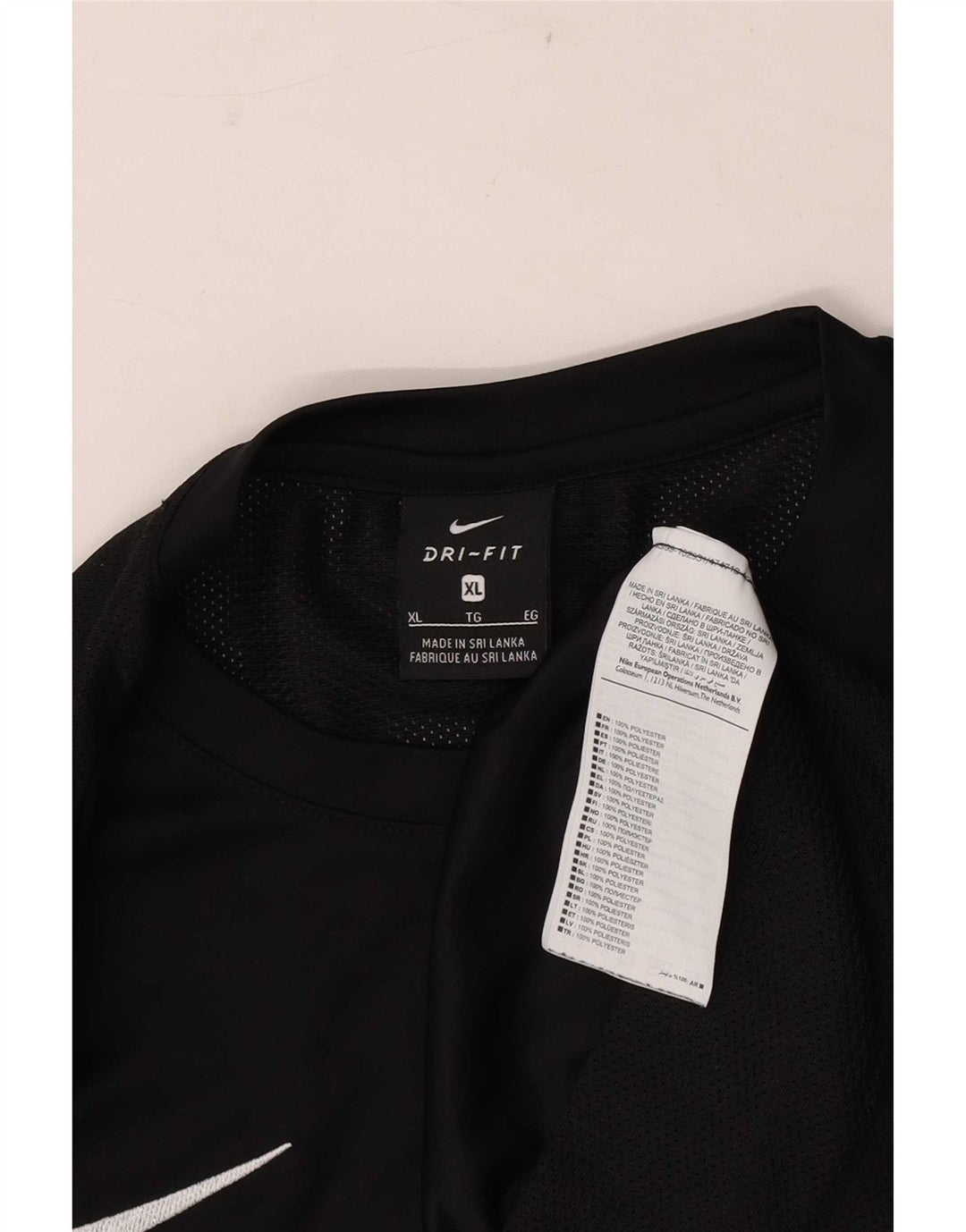 Nike Herre Dri Fit T-Shirt Top XL Sort Colourblock Polyester