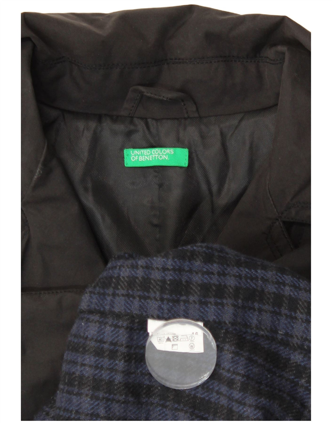 Benetton Trench Coat til mænd IT 46 Large Sort