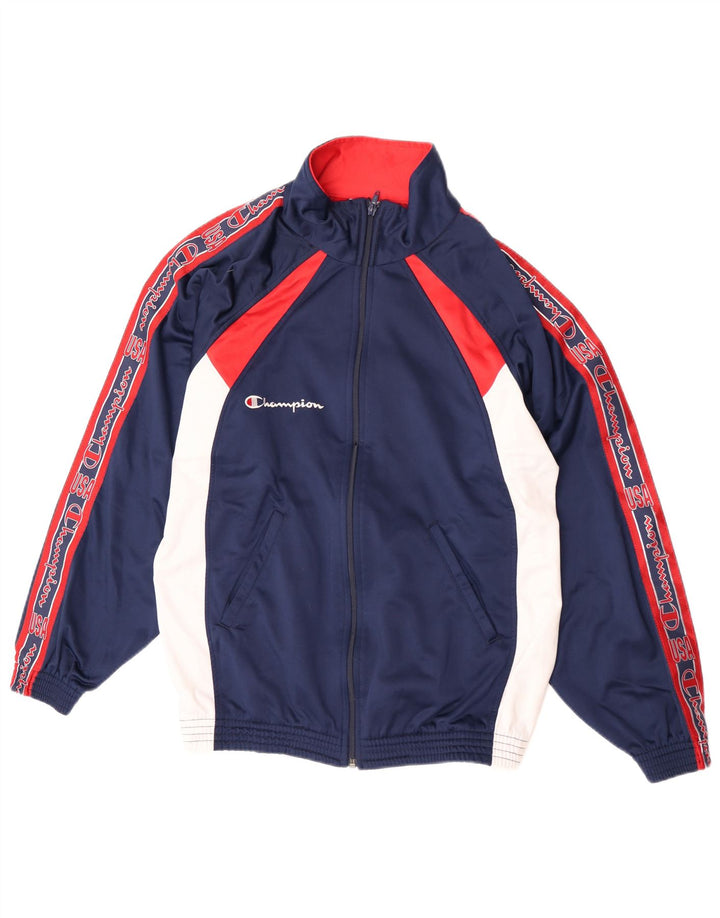 Champion Herre grafisk træningsdragt Top jakke Small Navy Blue Colourblock