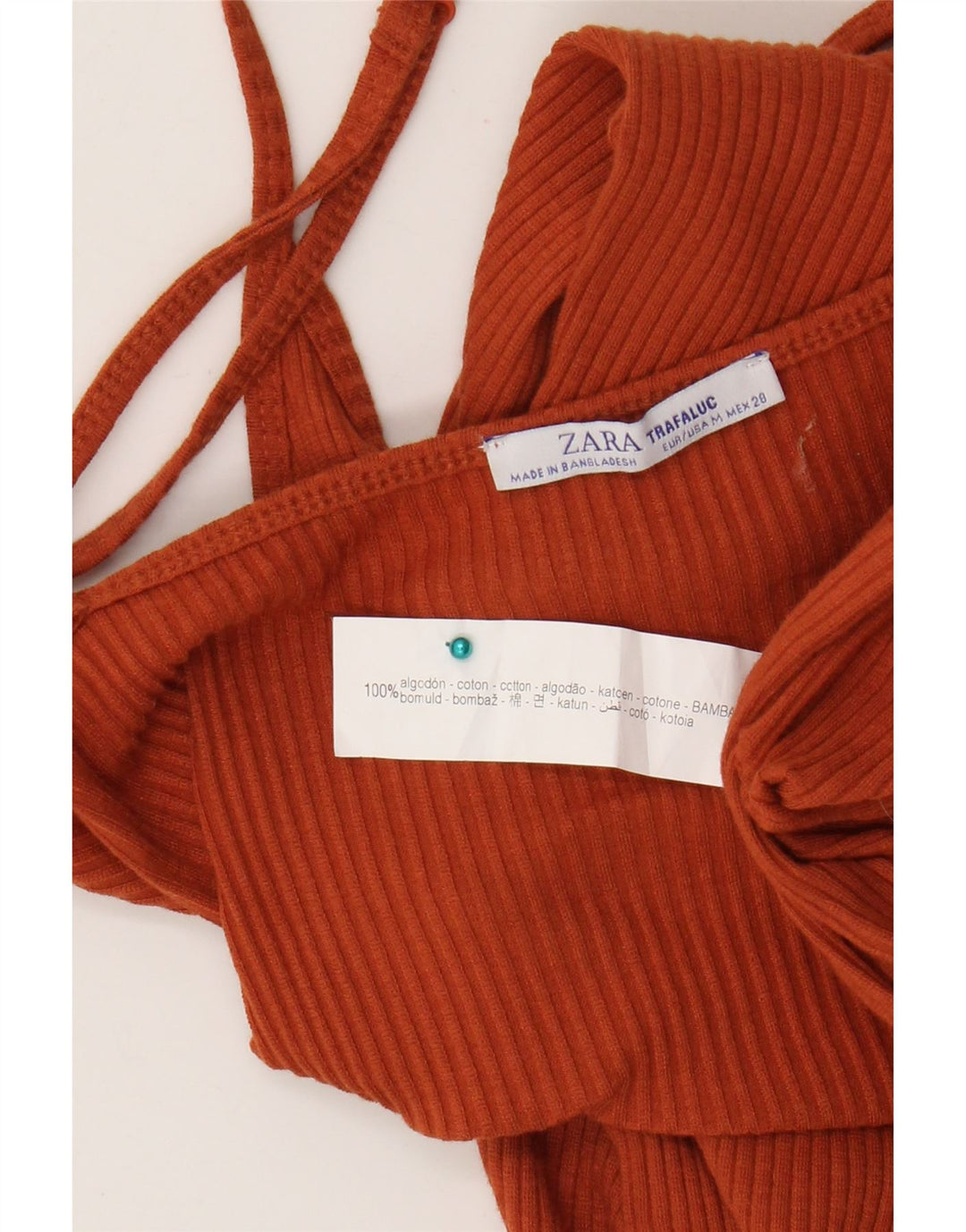 Zara Dame Jumpsuit UK 12 Medium Orange Bomuld
