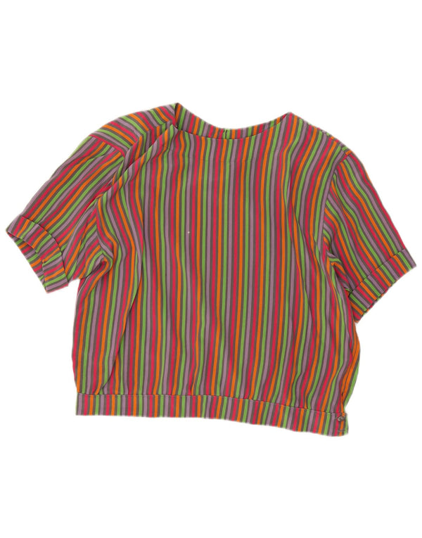 Marina Rinaldi Dame Crop Bluse Top Størrelse 21 Medium Flerfarvet Stribet