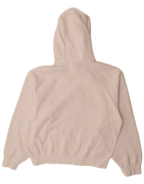 Ellesse Dame Oversized Hoodie Jumper UK 14 Large White Bomuld