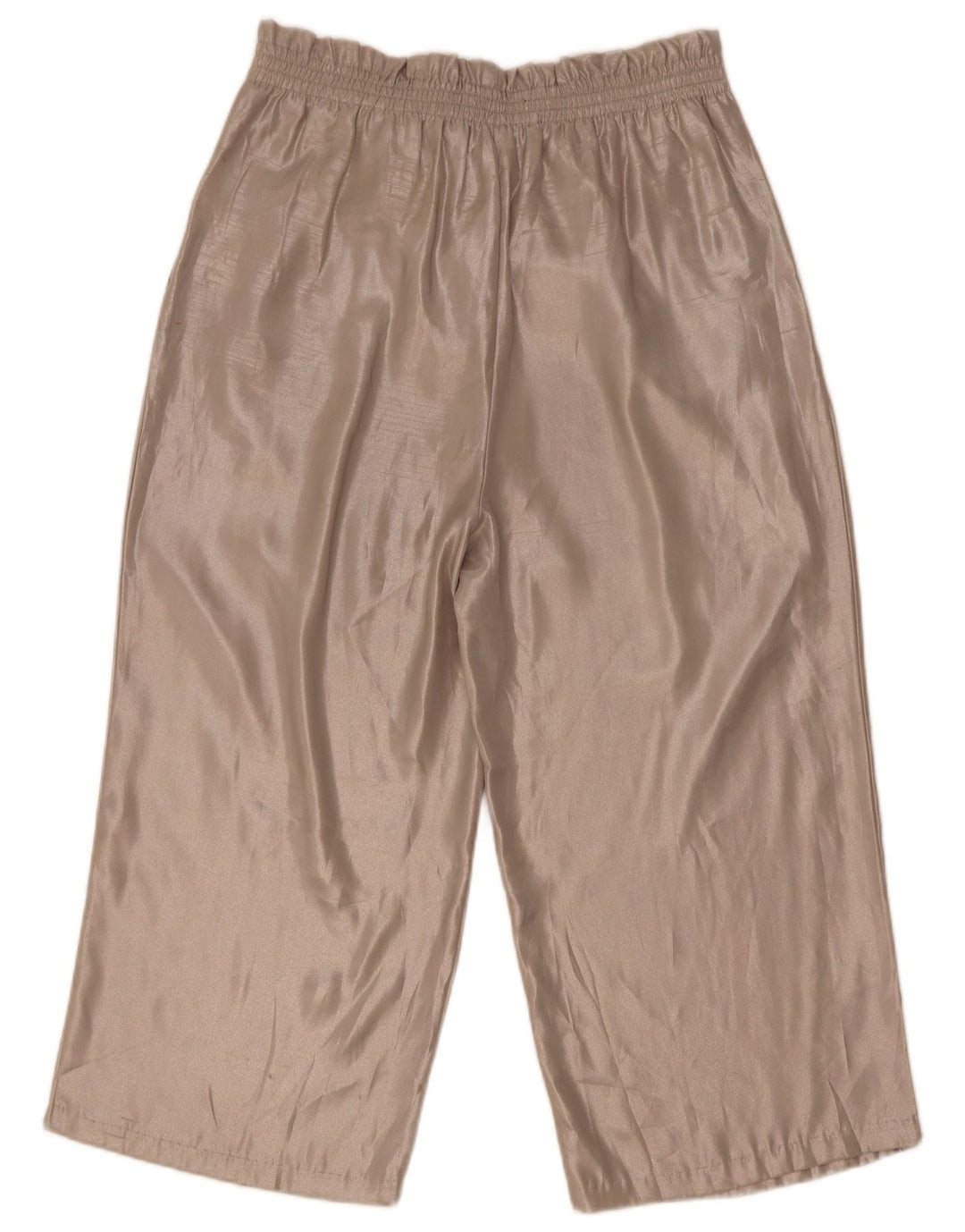 Zara Dame Højtalje Capri Bukser Medium W28 L21 Beige Polyester