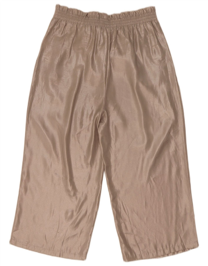 Zara Dame Højtalje Capri Bukser Medium W28 L21 Beige Polyester