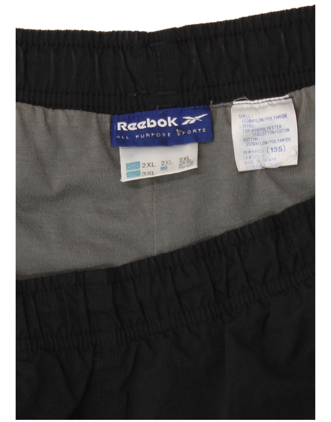 Reebok Træningsdragtsbukser til mænd 2XL sort nylon