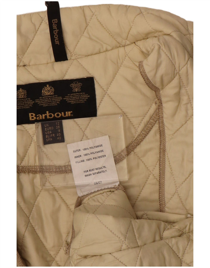 Barbour Quiltet jakke til kvinder UK 12 Medium Beige Polyamid