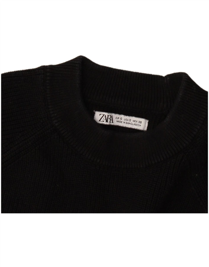 Zara Herre sweater med rund hals, lille sort