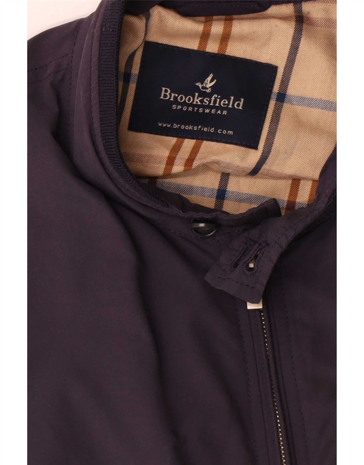 Brooksfield Herre Bomber Jacket UK 40 Large Navy Blue Colourblock Polyamid