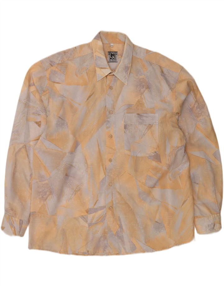 VINTAGE Mens Abstract Pattern Shirt Size 44 XL Yellow Vintage Vintage and Second-Hand Vintage from Messina Hembry 