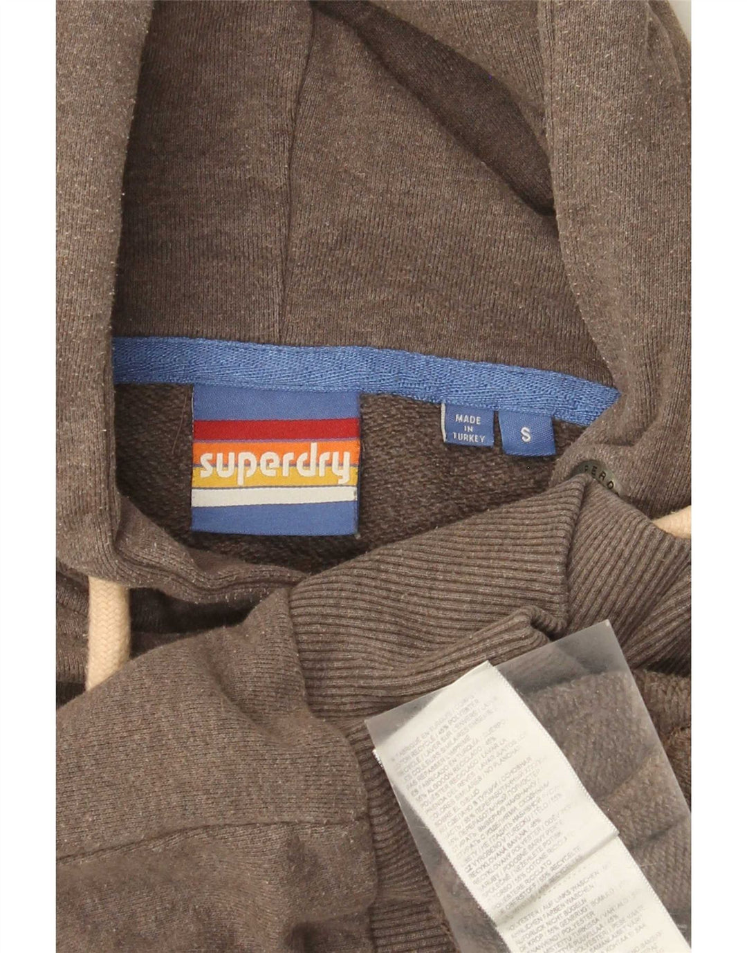 Superdry Grafisk hættetrøje til mænd, lille brun bomuld