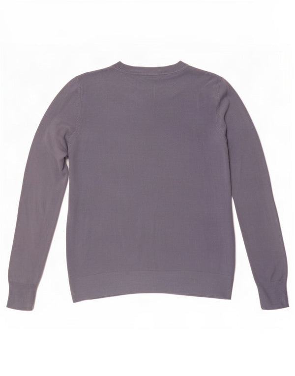 Marks & Spencer Dame sweater med rund hals DK 14 Stor blå akryl