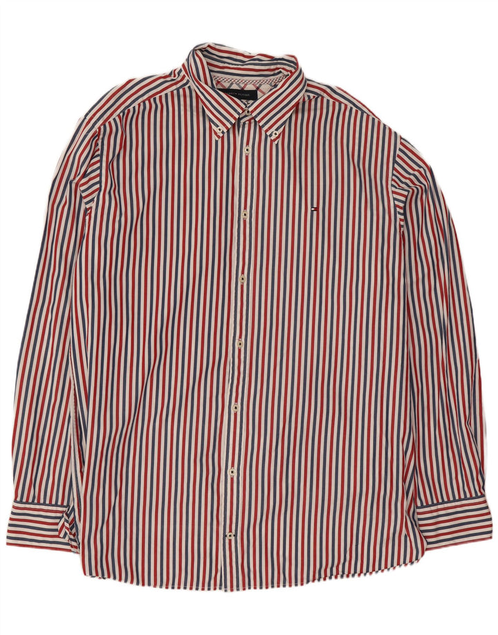 Tommy Hilfiger herreskjorte 3XL flerfarvet nålestribet bomuld