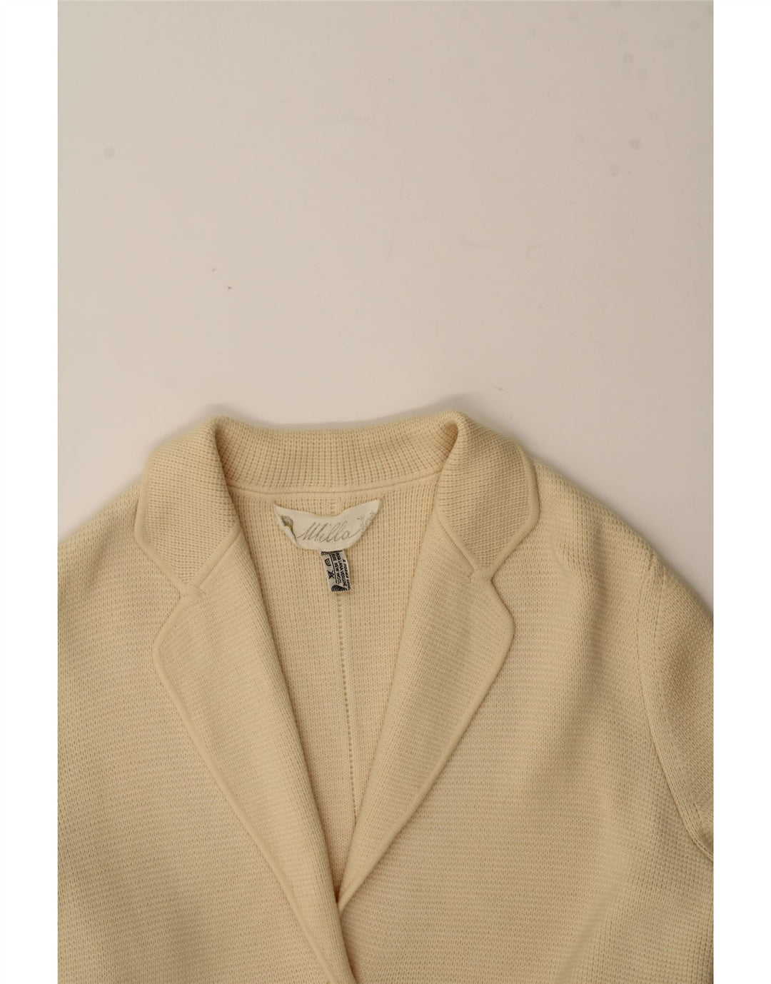 MILLA Womens 1 Button Blazer Jacket UK 16 Large Beige New Wool Vintage MILLA and Second-Hand MILLA from Messina Hembry 